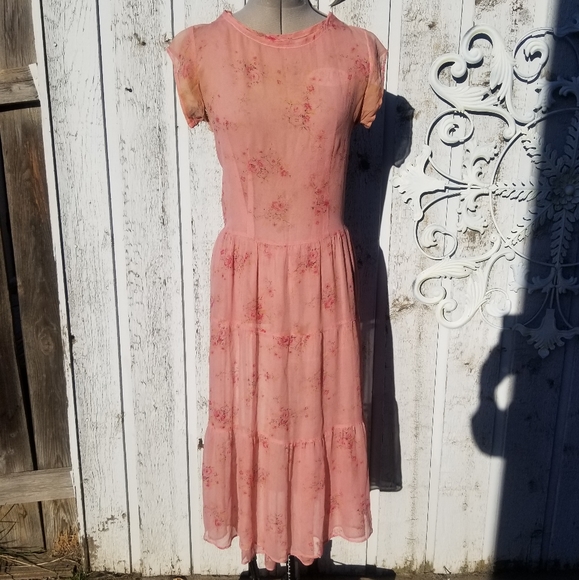 DOEN like vintage Pink Silk Sheer Dress - Picture 12 of 16